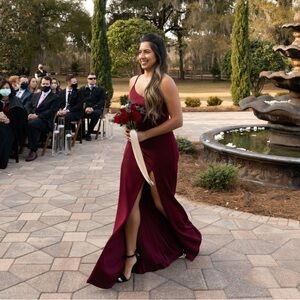 SHOWPO One Shoulder Burgundy bridesmaid dress